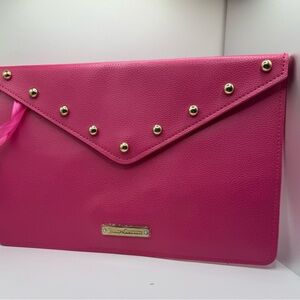 Juicy Couture Pink Studded Envelope Clutch